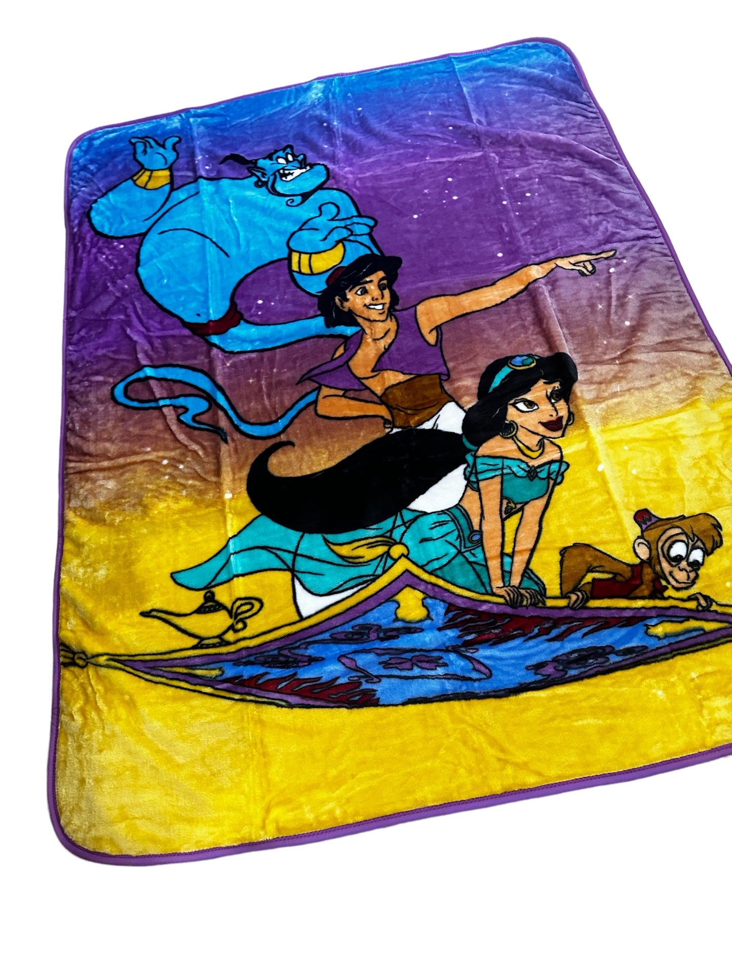 Aladdin, Genie And Jasmine Extra Soft Plush 60"x80" Twin Size Blanket