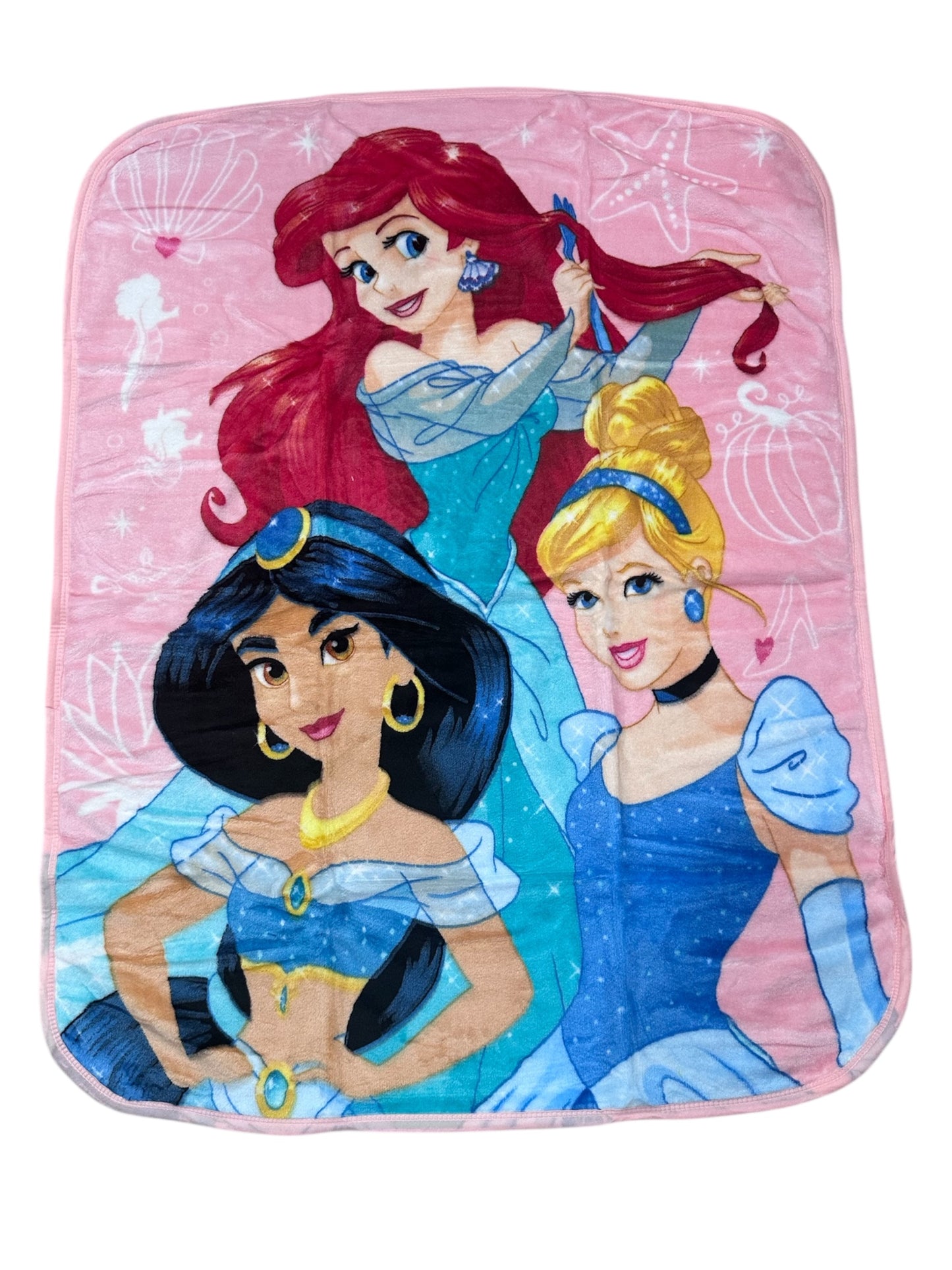 Princess 40"x50" Plush Throw Blanket TT Ariel, Jazmine, Cinderella