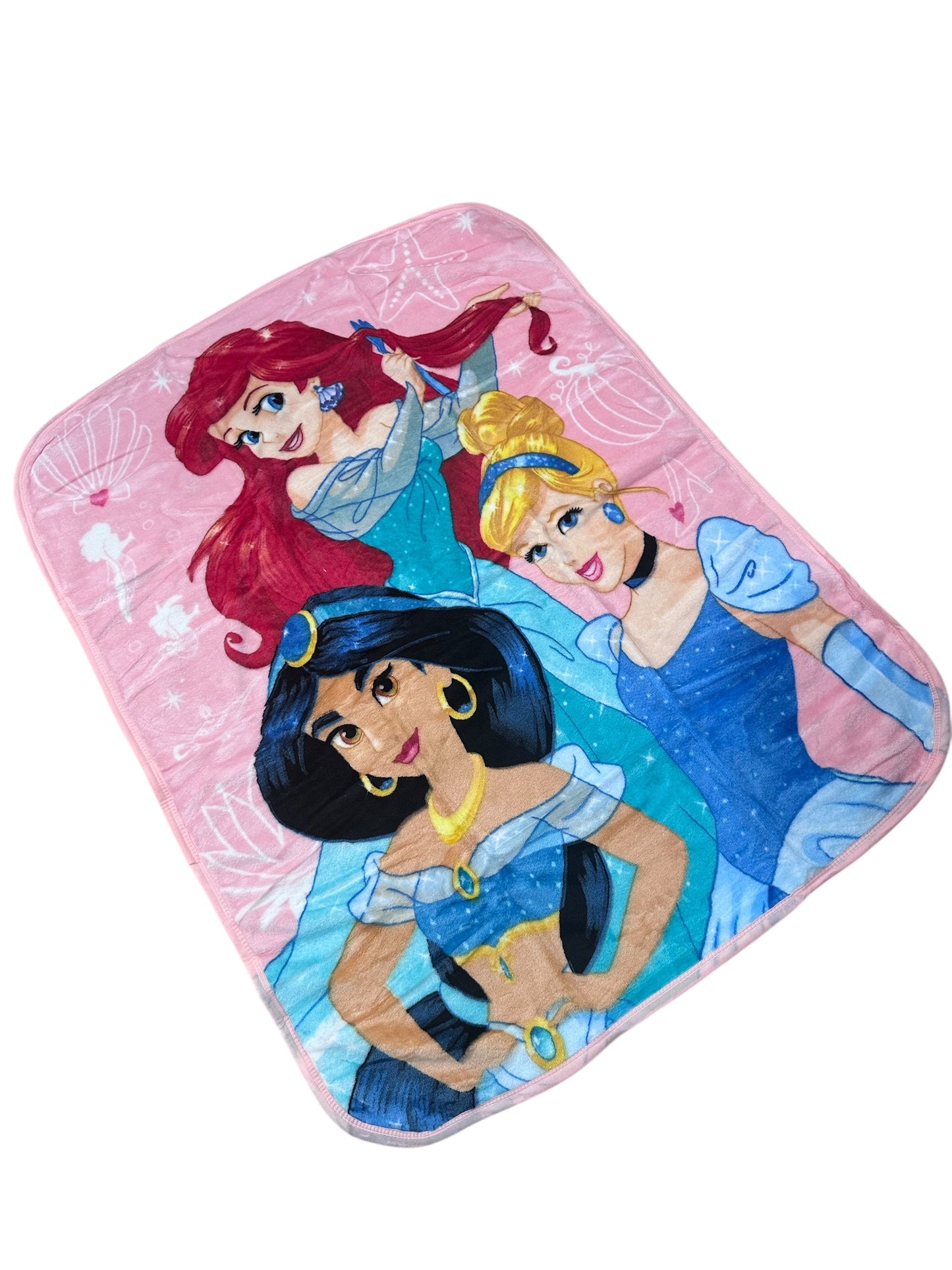Princess 40"x50" Plush Throw Blanket TT Ariel, Jazmine, Cinderella