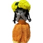 Unique Handmade Crocheted Orange Dress Doll Flower Bouquet