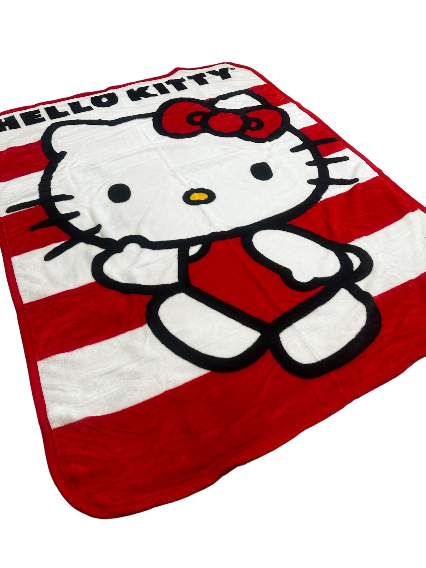 Hello Kitty  Stripes Twin 60"x80" Extra Soft Plush Blanket