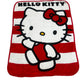 Hello Kitty  Stripes Twin 60"x80" Extra Soft Plush Blanket