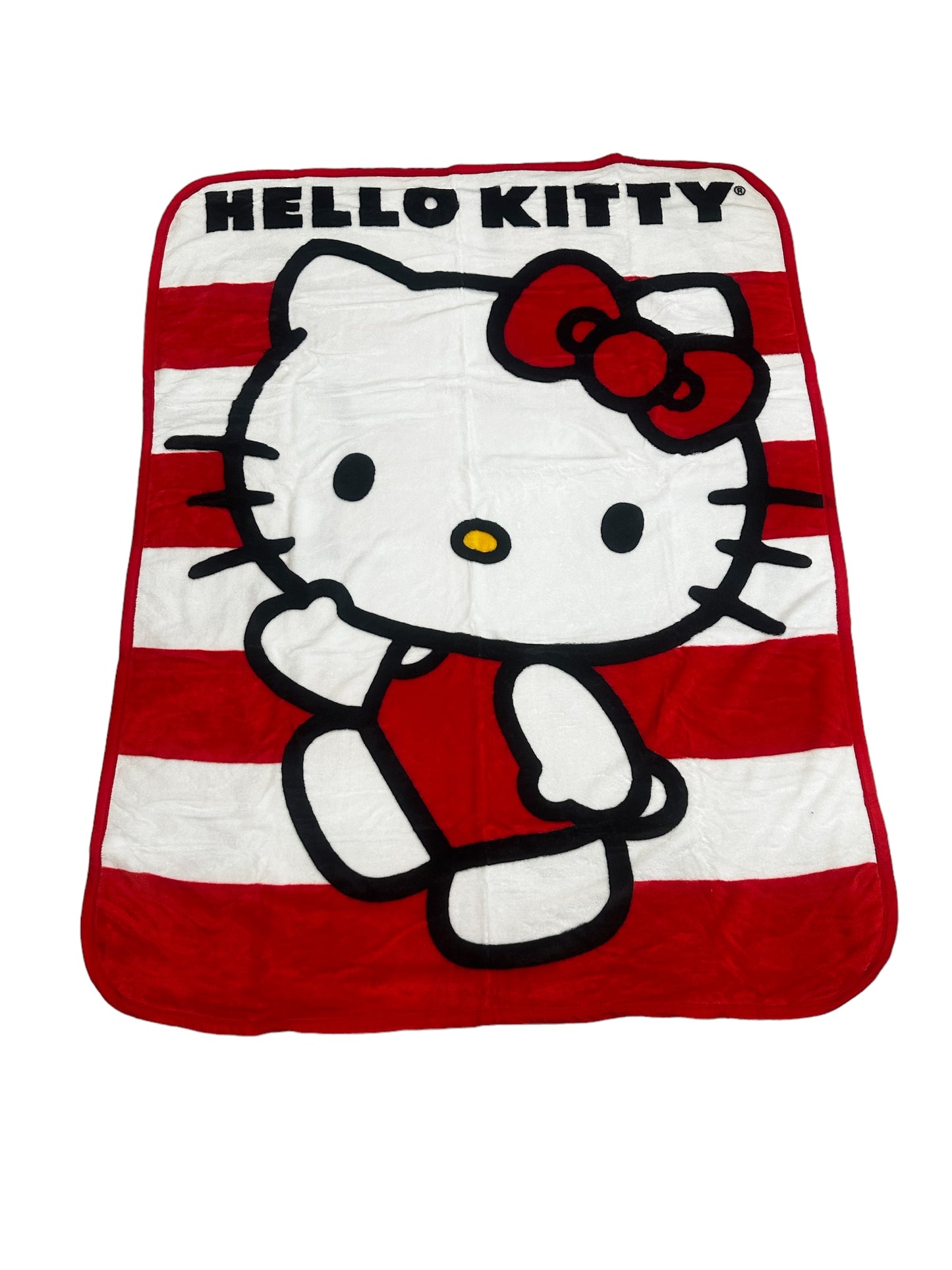 Hello Kitty  Stripes Twin 60"x80" Extra Soft Plush Blanket