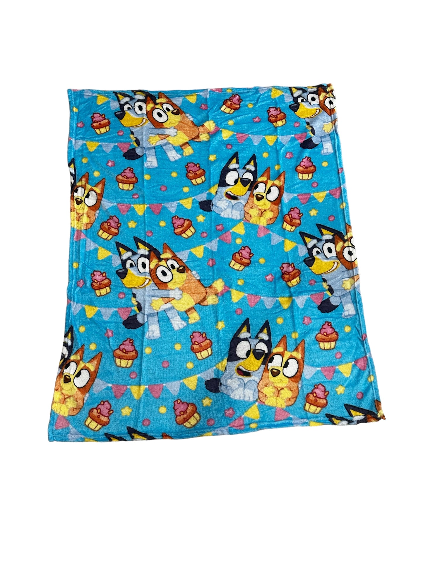 Bluey & Bingo Soft Silky Fleece Throw 40"x50" Kids Blanket "Party Pups"