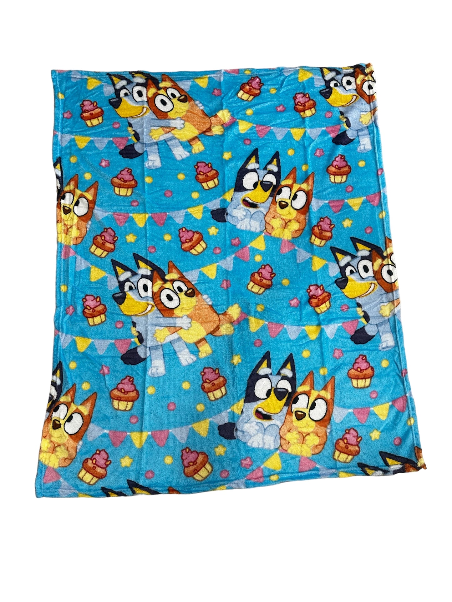 Bluey & Bingo Soft Silky Fleece Throw 40"x50" Kids Blanket "Party Pups"