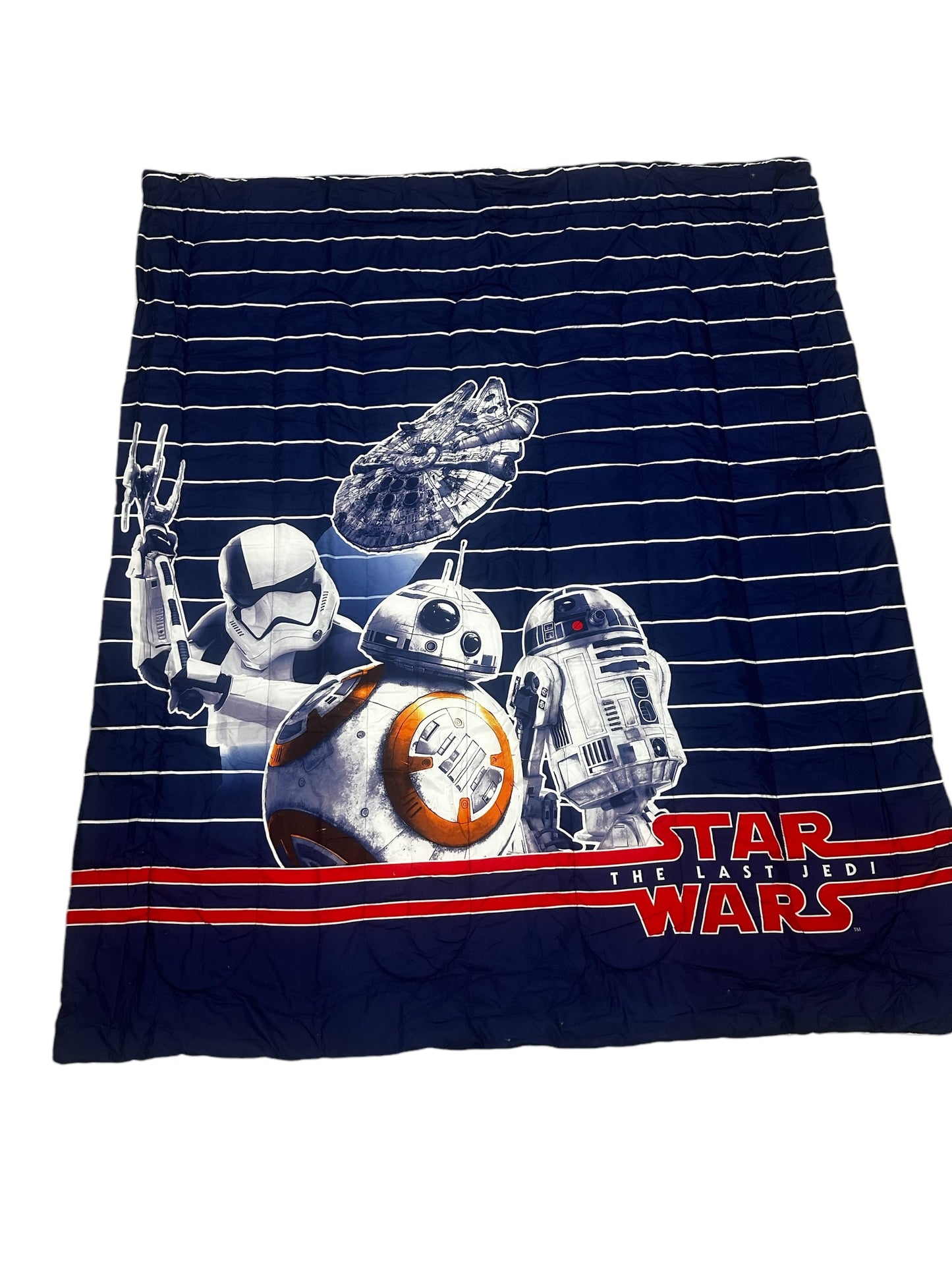 Star wars The Last Jedi Twin/Full Comforter Blanket 2 in 1 Full Sherpa Reverse (Featuring BB8 and R2D2)