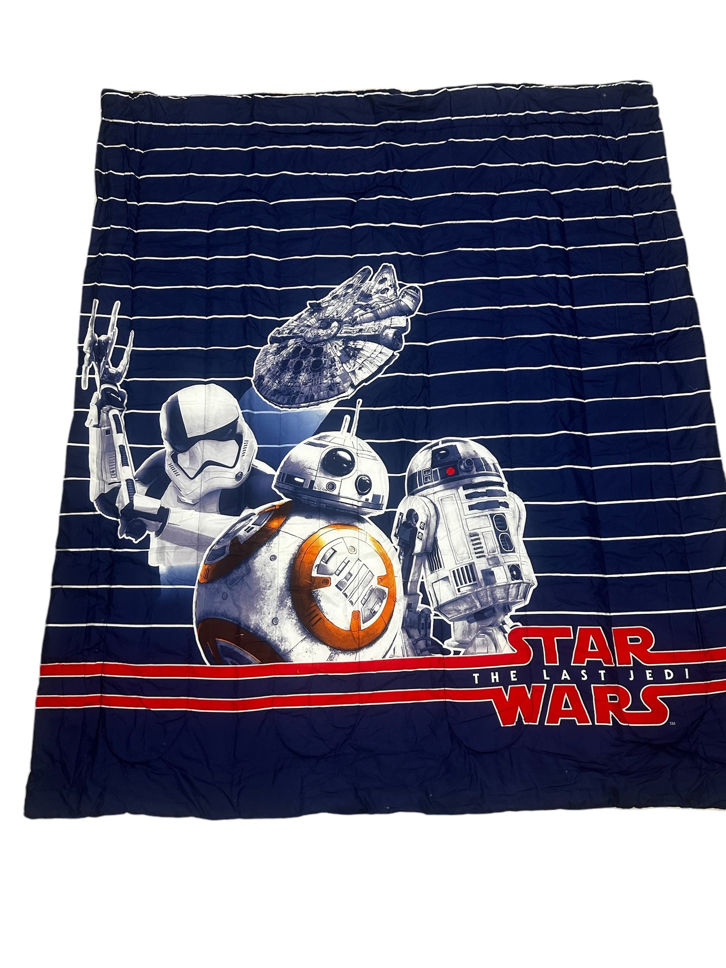 Star wars The Last Jedi Twin/Full Comforter Blanket 2 in 1 Full Sherpa Reverse (Featuring BB8 and R2D2)