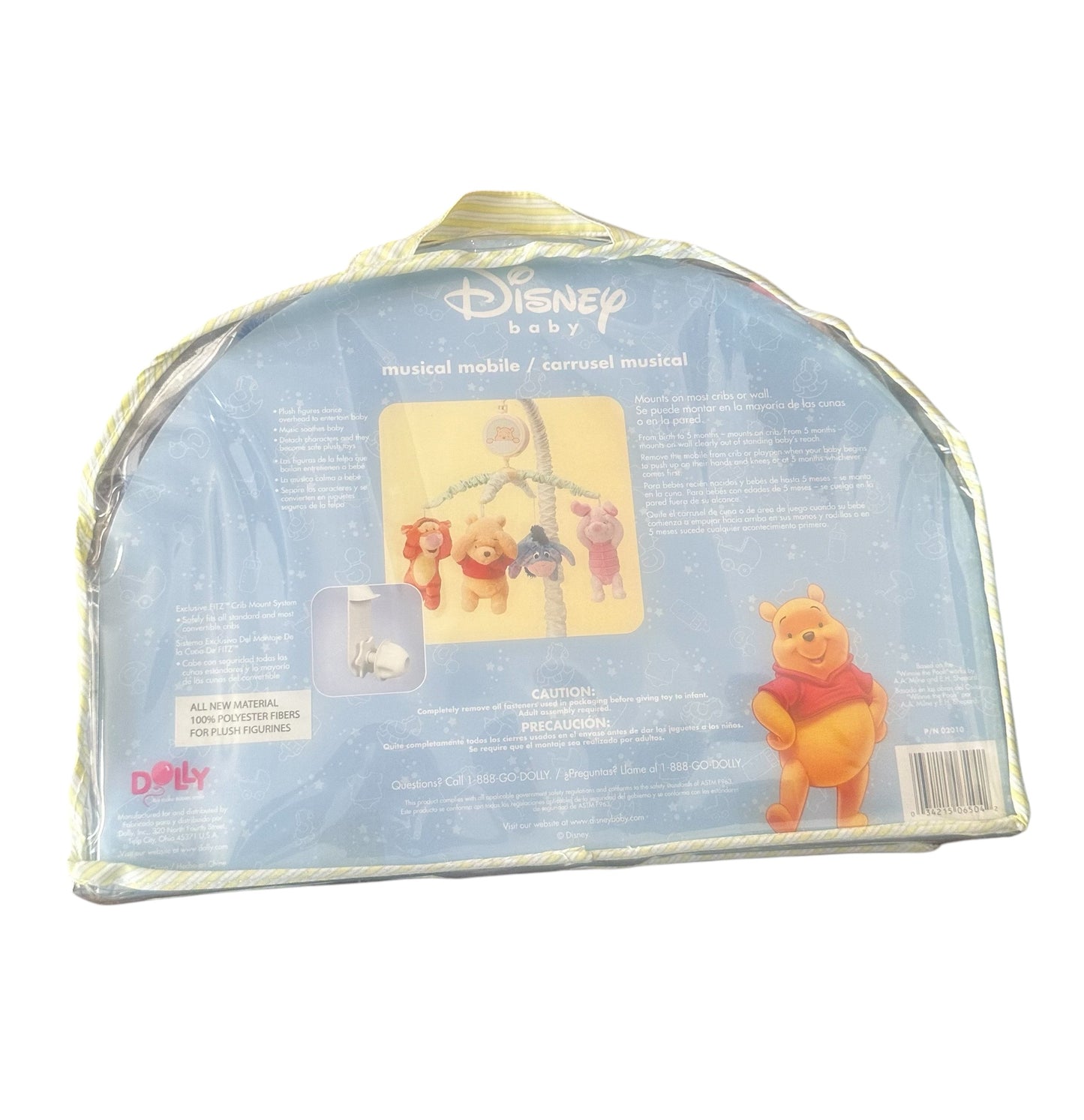 Peek a Boo Disney Winnie The Pooh Tan, Green, Red Musical Mobile