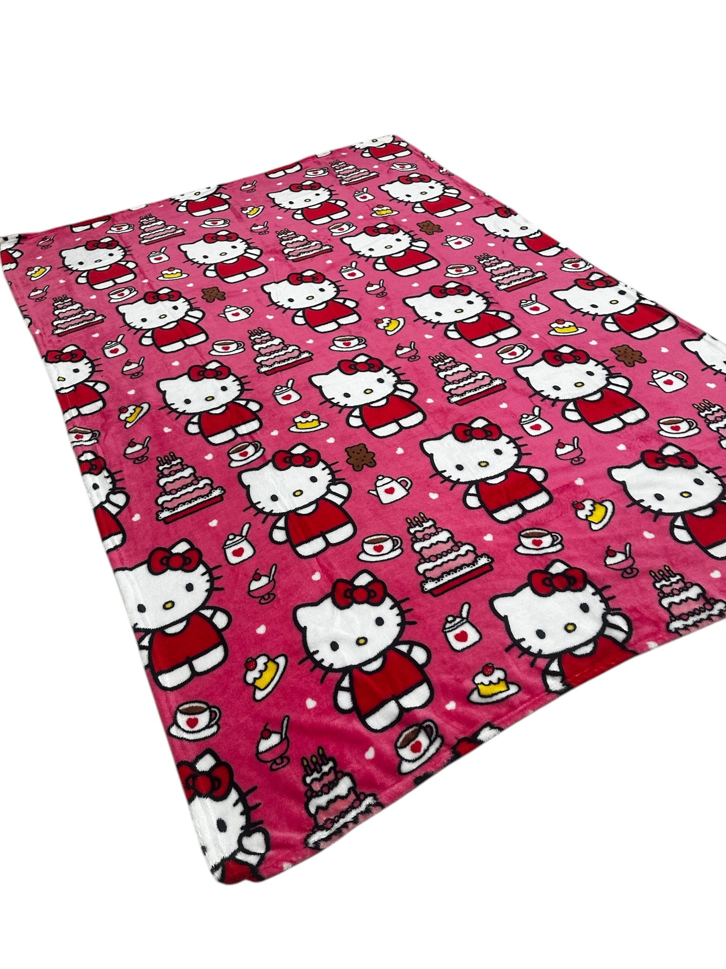 Hello Kitty Soft Fleece Kids 50"x70" Throw Blanket "Kitty Cake"