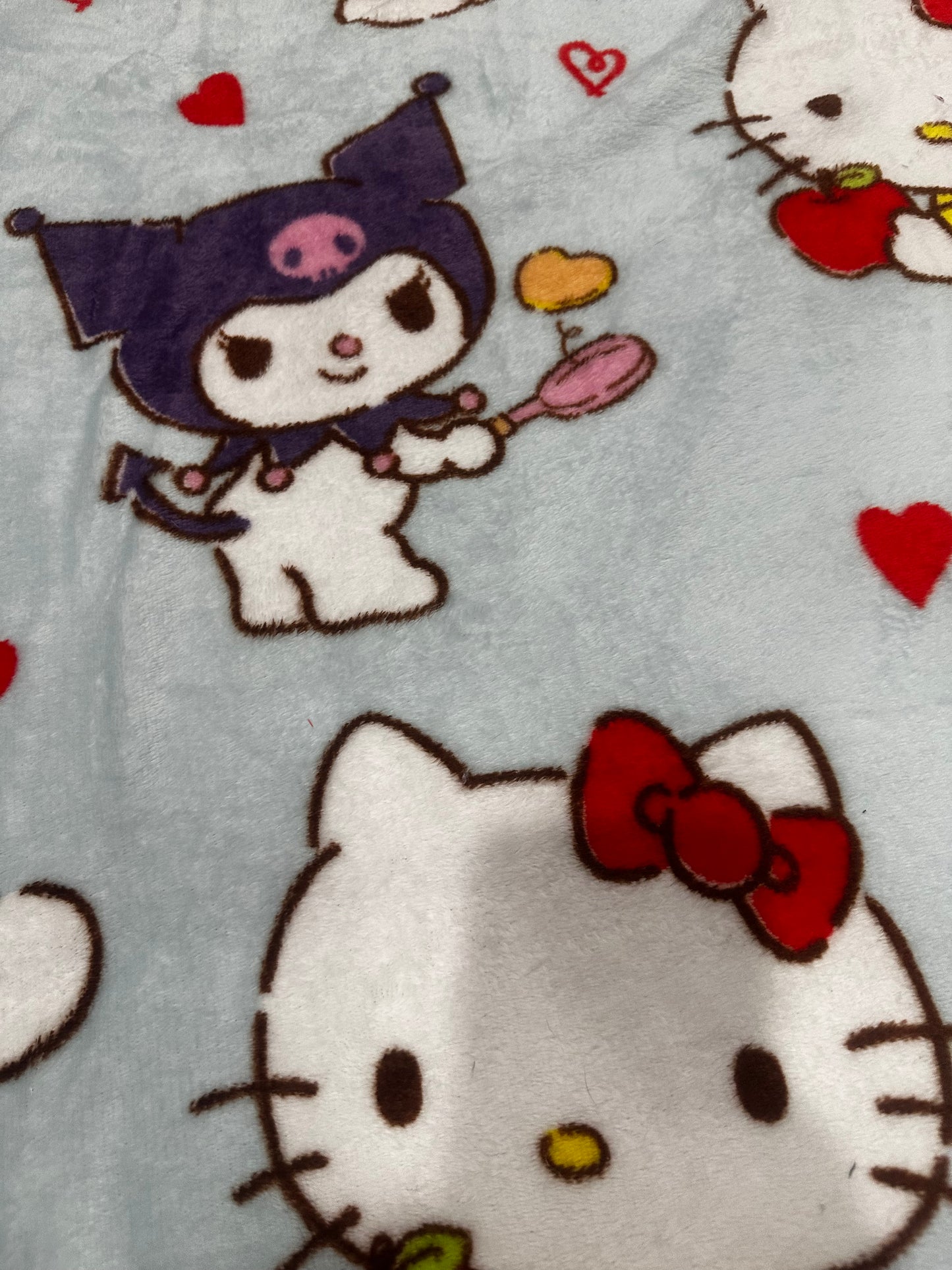 Hello Kitty & Friends Kuromi Cinnamonroll Fleece Kids 50"x70" Throw Blanket "Cooking with love"
