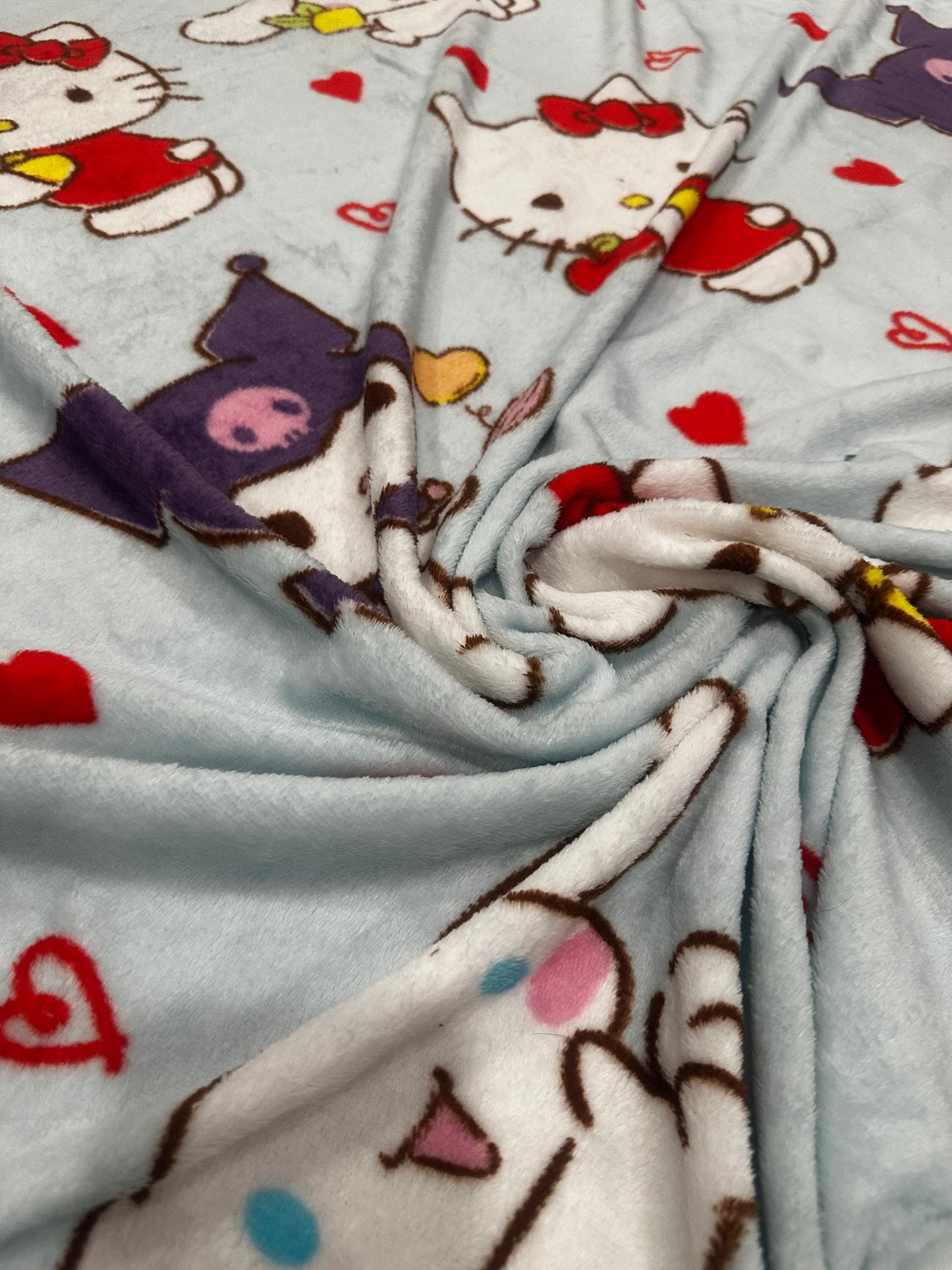 Hello Kitty & Friends Kuromi Cinnamonroll Fleece Kids 50"x70" Throw Blanket "Cooking with love"