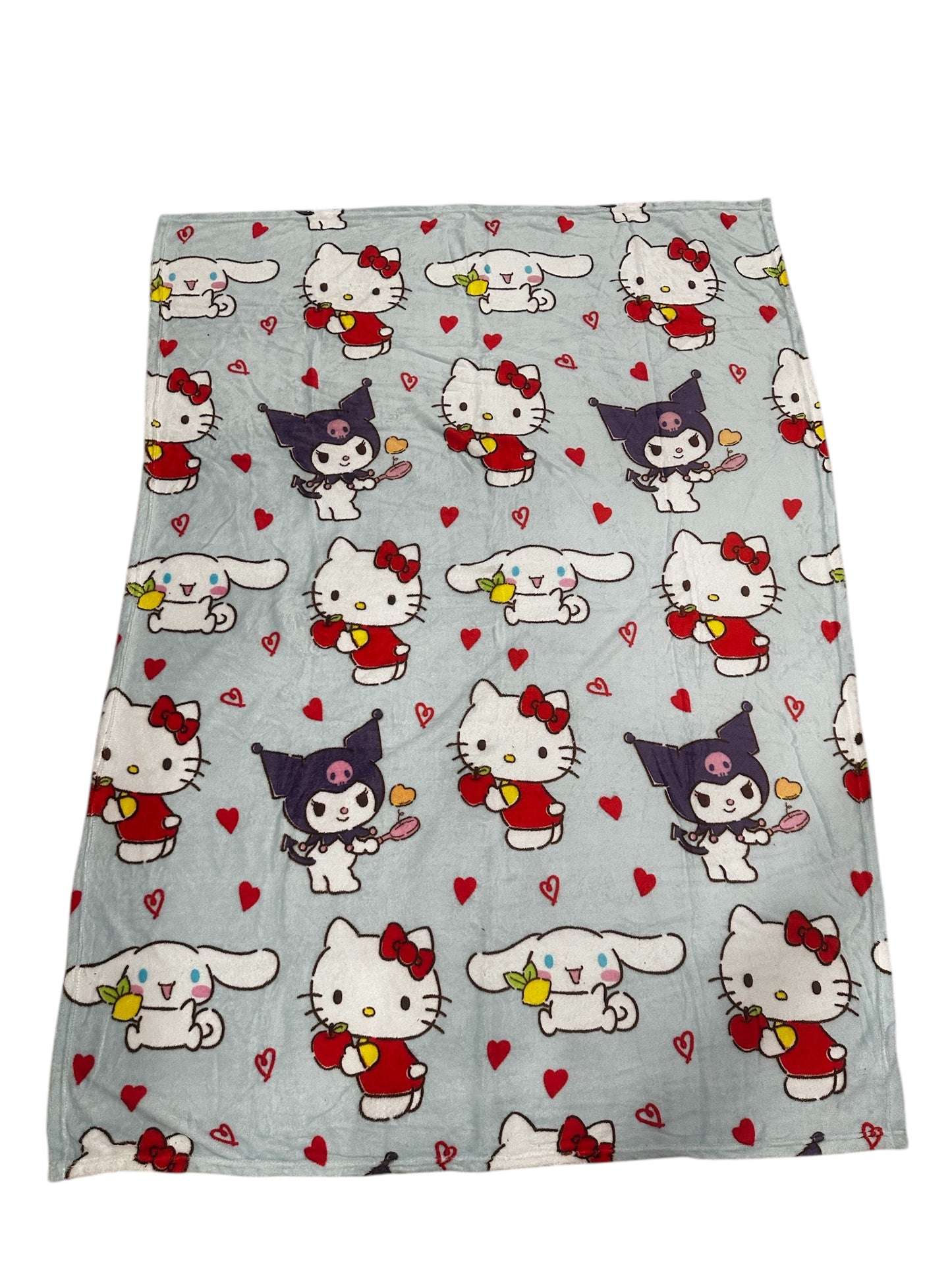 Hello Kitty & Friends Kuromi Cinnamonroll Fleece Kids 50"x70" Throw Blanket "Cooking with love"