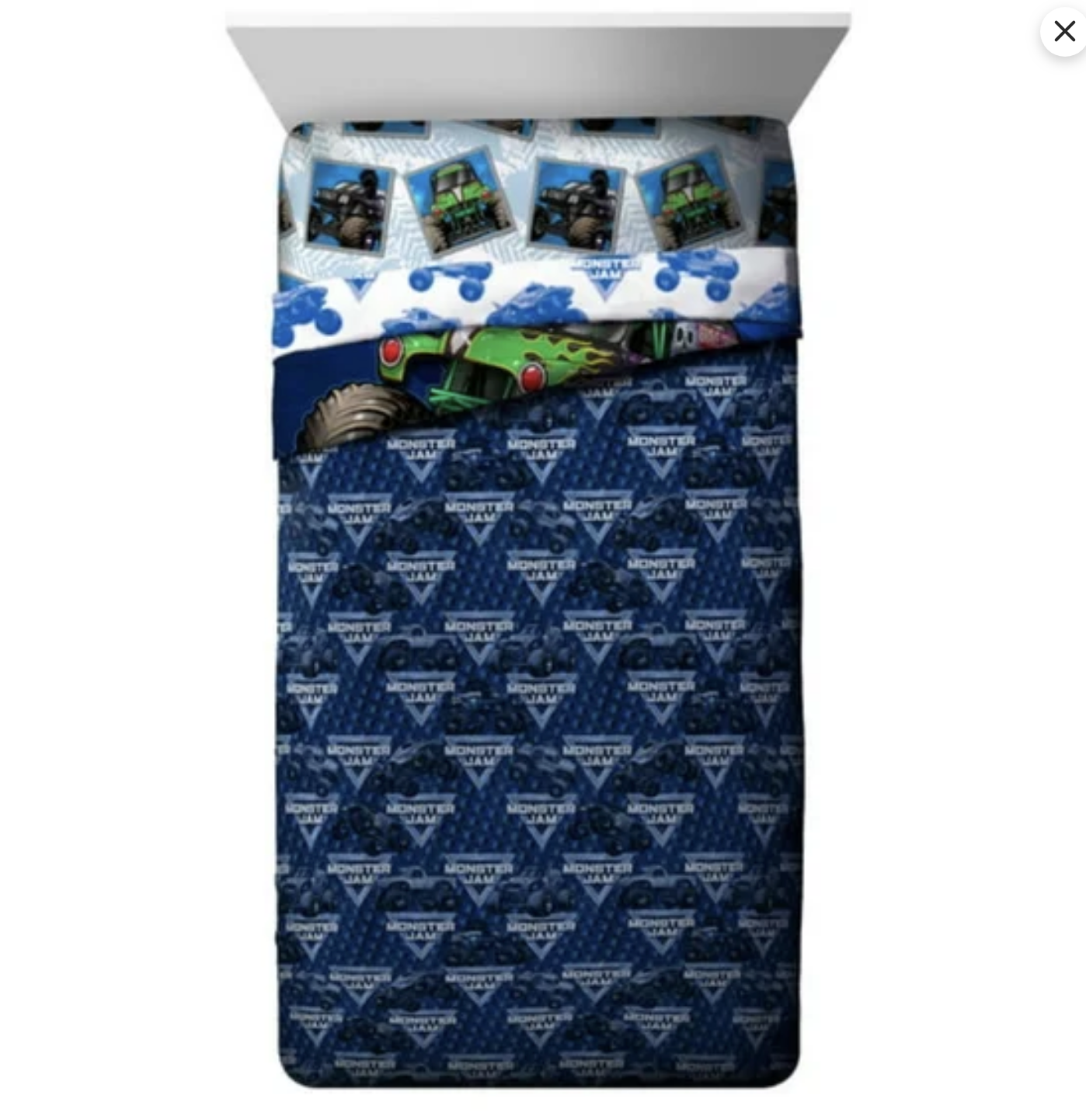 Monster Jam Twin/Full Reversible Comforter and Sham 2 piece set