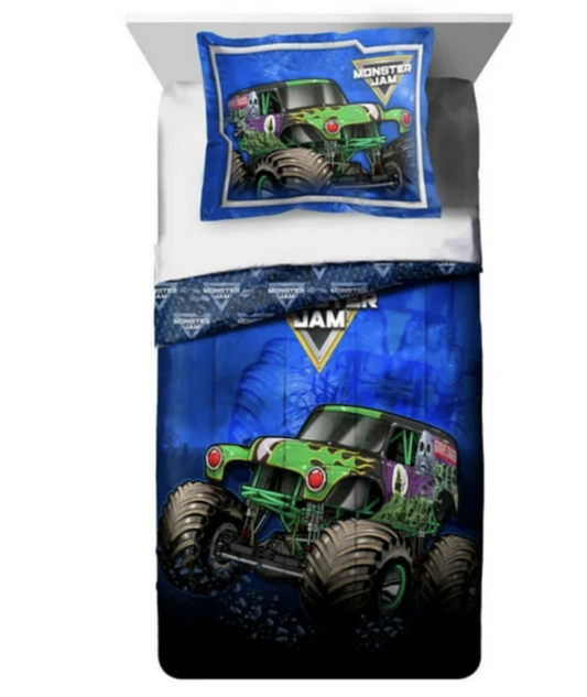 Monster Jam Twin/Full Reversible Comforter and Sham 2 piece set