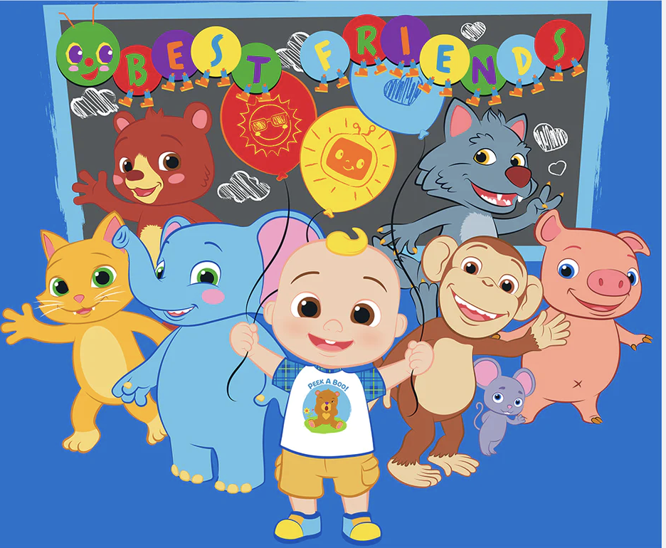 Jay Franco & Sons Cocomelon Kids Area Rug Room Decor 52" x 68" Non Skid Play Mat