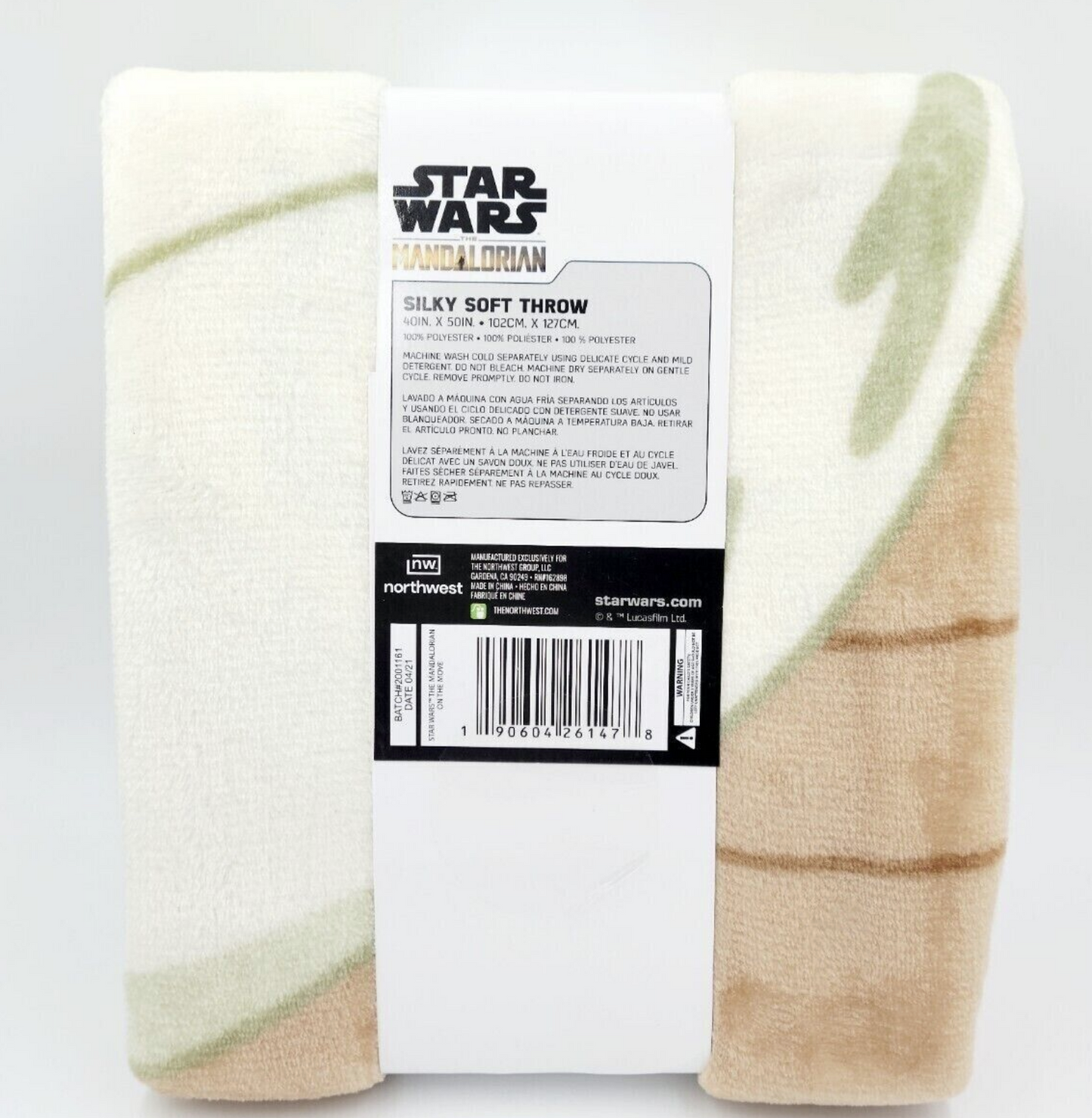 Star Wars Mandalorian Soft Silky Fleece Throw 40"x50" Kids Blanket