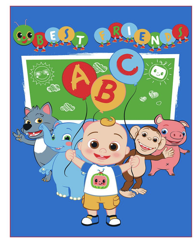 Cocomelon "Best Friends" Soft Plush 60"x80" Twin Size Blanket