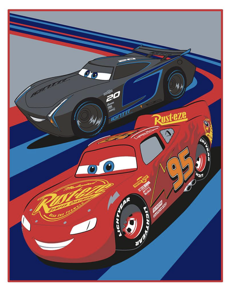 Cars Soft Plush 60"x80" Twin Size Blanket "Winning At Full Speed"