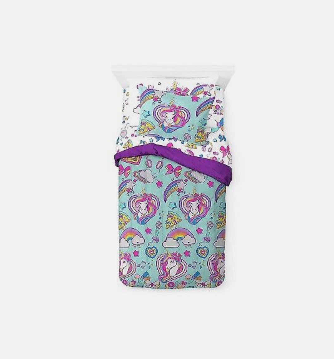 Jojo Siwa Unicorns Reversible Twin Bedding Comforter Set (5 Piece Set)