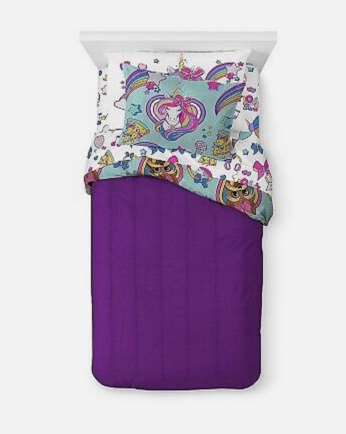 Jojo Siwa Unicorns Reversible Twin Bedding Comforter Set (5 Piece Set)
