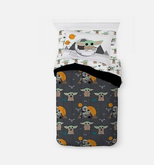 4 pieces Twin Star Wars Mandalorian Bed in a Bag Bedding Set