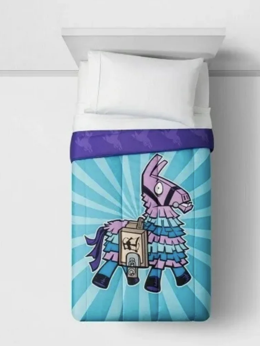 Fortnite Llama "Give Me The Loot" Full Size Kids Comforter Only
