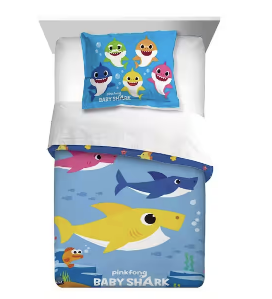 Baby Shark Soft Reversible Comforter Kids Bedding  Twin/Full 2 Pieces