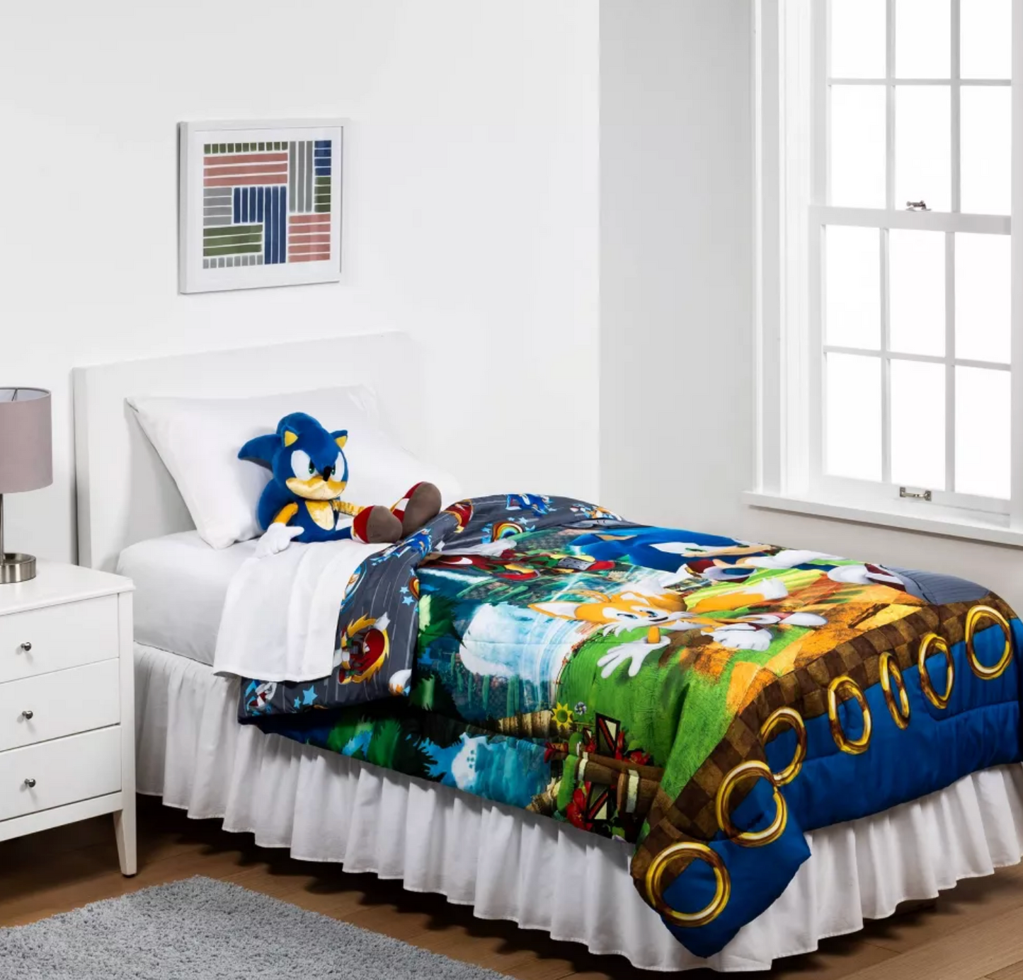 Sonic The Hedgehog Run Rings Around You Twin Reversible Comforter Only