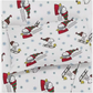 3 Pieces Twin Snoopy Peanuts Sledding All The Way Flannel Sheet Set