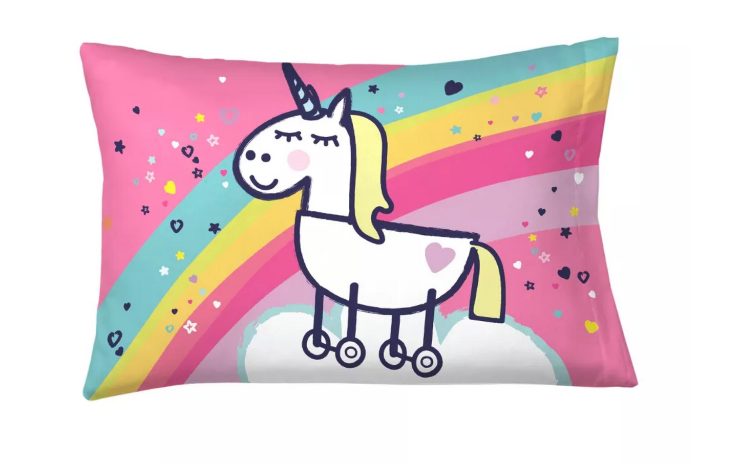 Twin Peppa Pig Rainbow Dreamer Reversible Kids' Bedding 4 Pieces Comforter Set