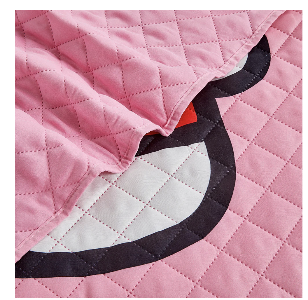 Pink Hello Kitty Polka Dots Twin Quilted Bedspread Only