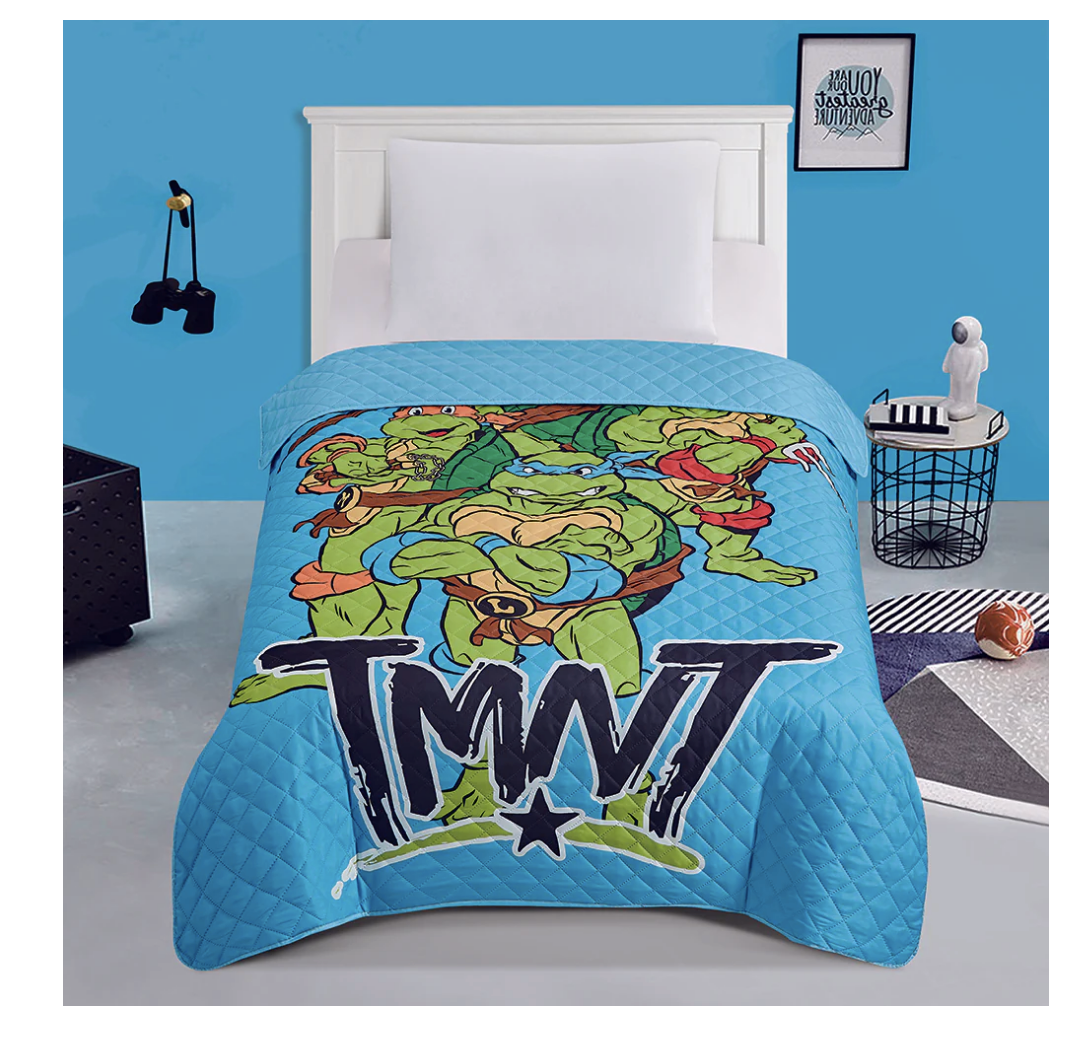 TMNT Teenage Mutant Ninja Turtles Twin Quilted Bedspread Only