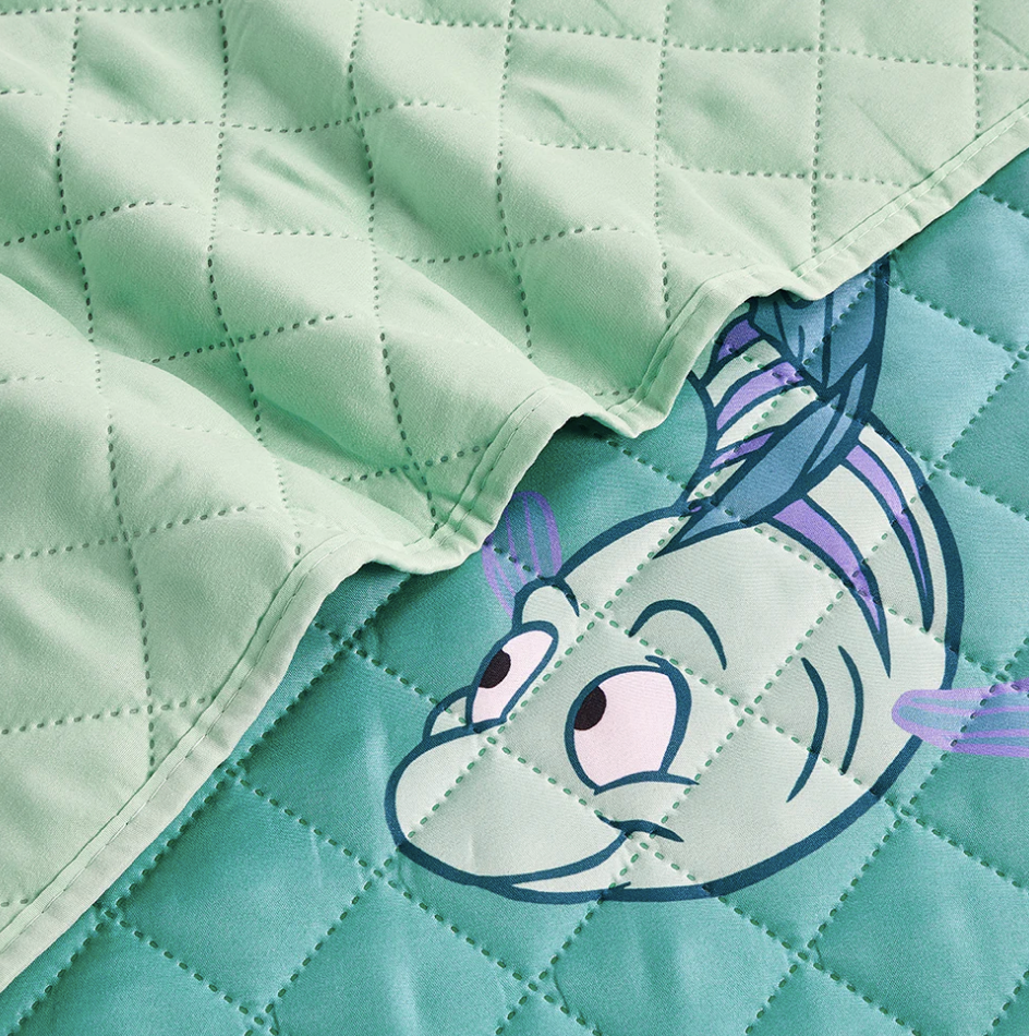Ariel Little Mermaid Twin Quilted Bedspread "Sun-kissed"