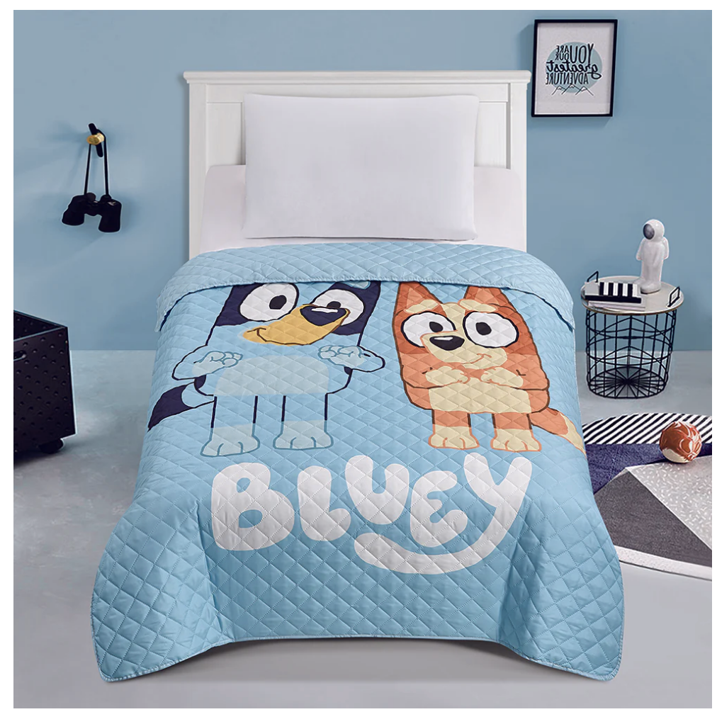 Bluey & Bingo "Again" Twin Quilted Bedspread Only