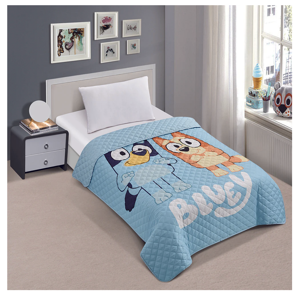 Bluey & Bingo "Again" Twin Quilted Bedspread Only