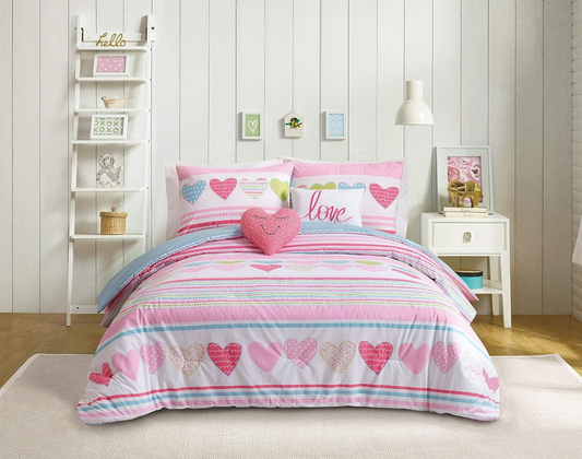 Urban Playground Daphne 5-Piece Heart Full Comforter Queen Bed Set