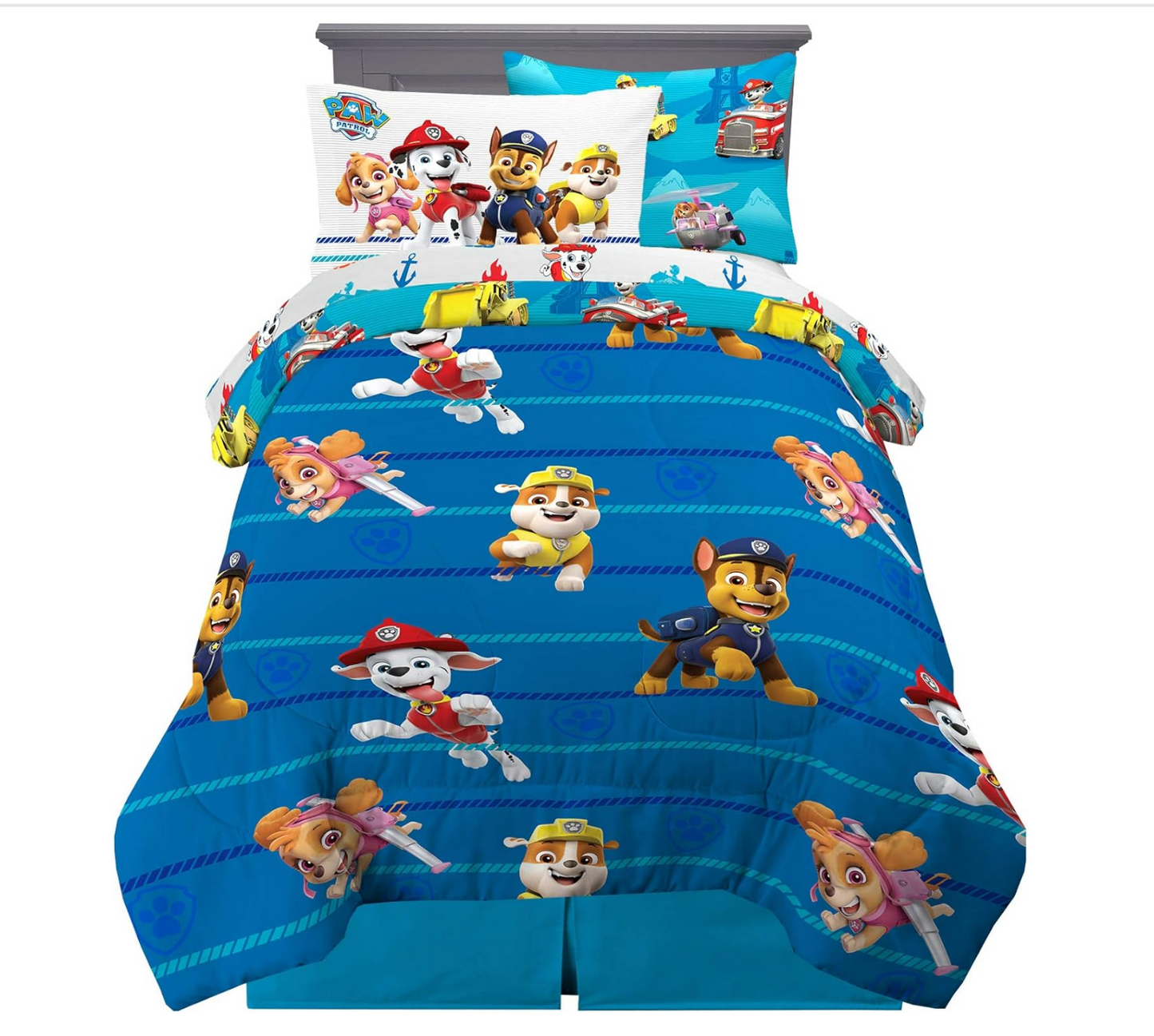Paw Patrol Reversible Twin Bedding Comforter Set (6 Piece Set)