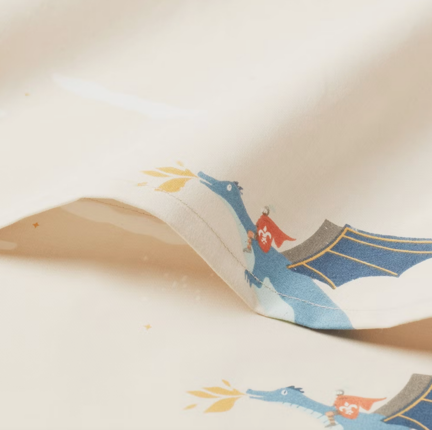 Full 4 Pieces 100% Cotton Flannel Kids Sheet Set  "Dragons"