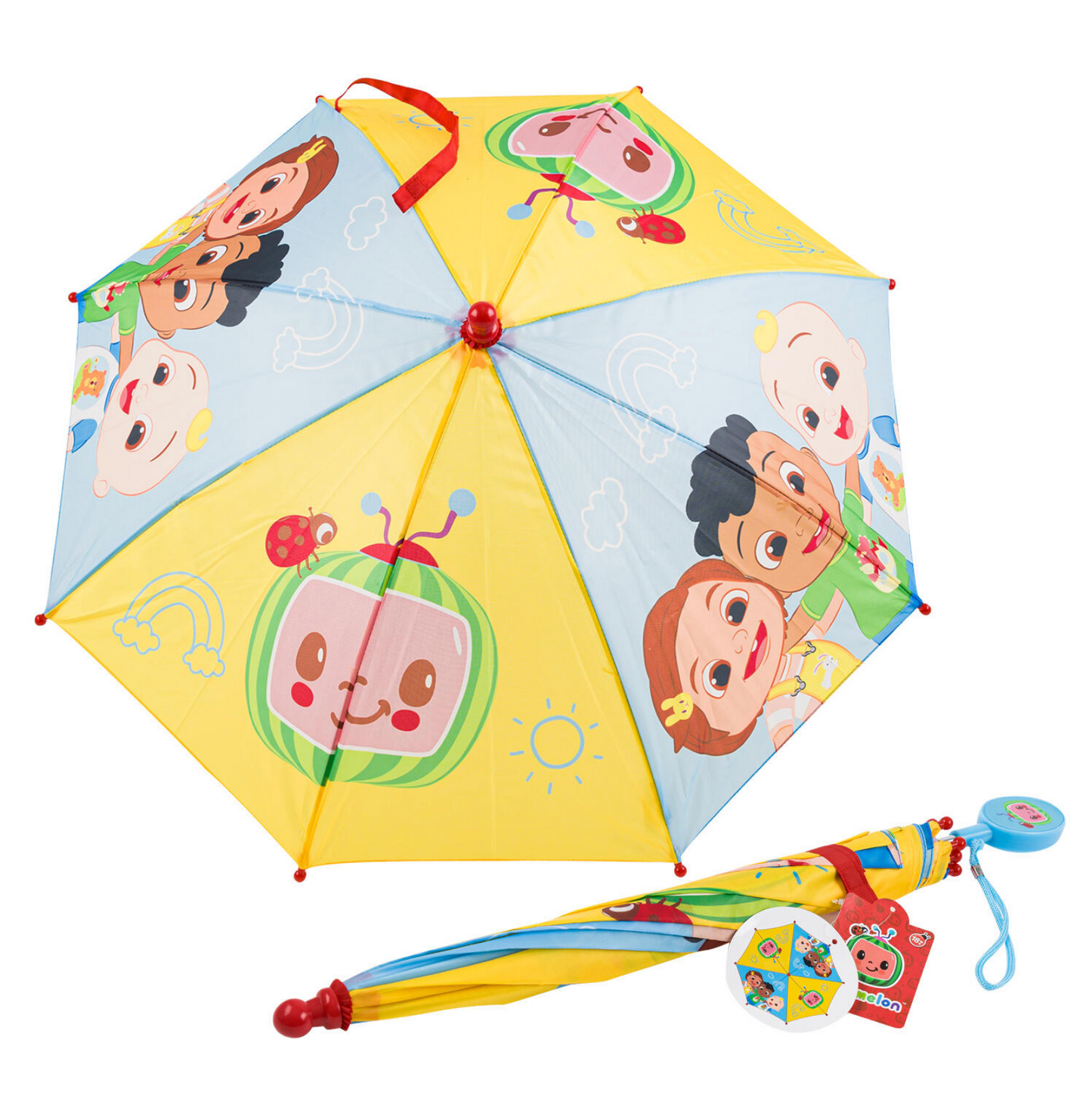 Cocomelon Stick Umbrella with Clamshell Handle 21"