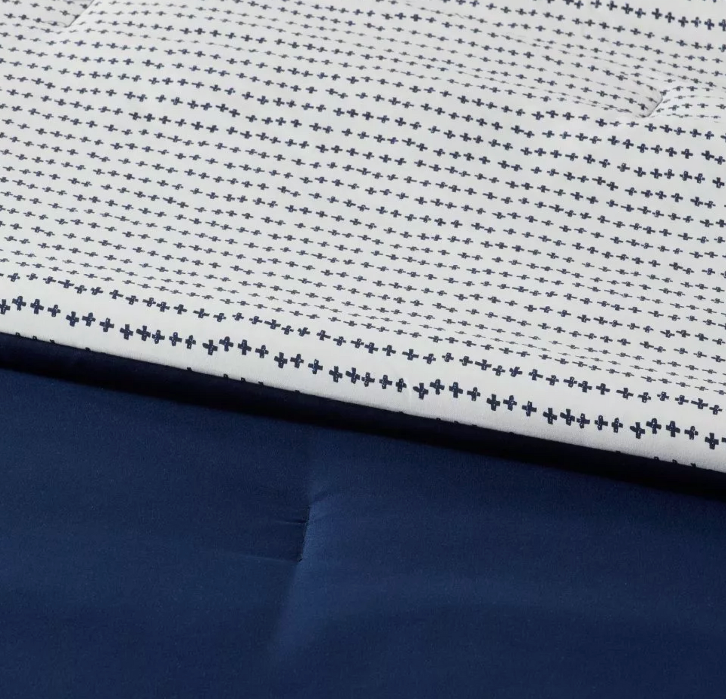 5pc Twin Extra Long Microfiber Youth Comforter & Sheet Set Navy/Gray/White