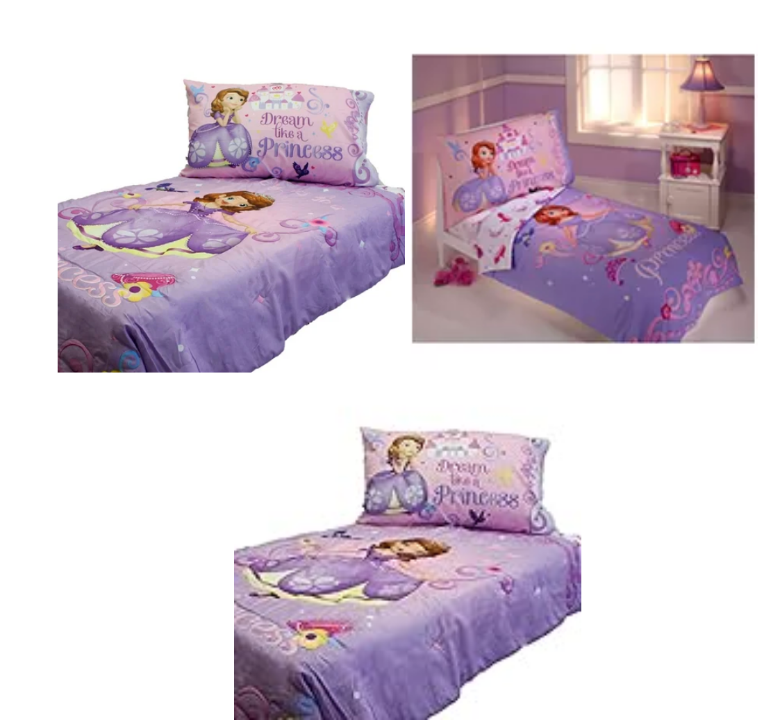 Sofia First Princess Scrolls 4 Piece Toddler or Crib Size Bedding Set