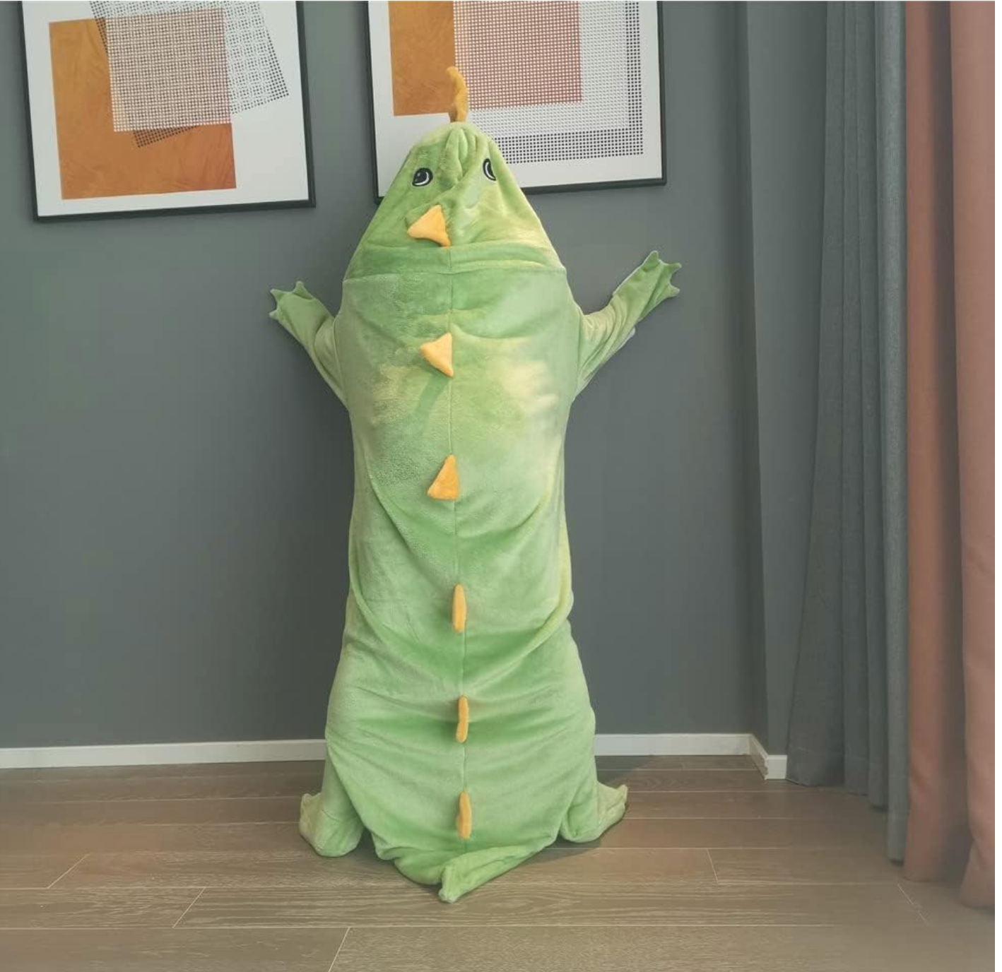 Wearable Dinosaur Blanket (XS fit for Height 3'9"-4'3" Cosplay Dinosaur Costume)
