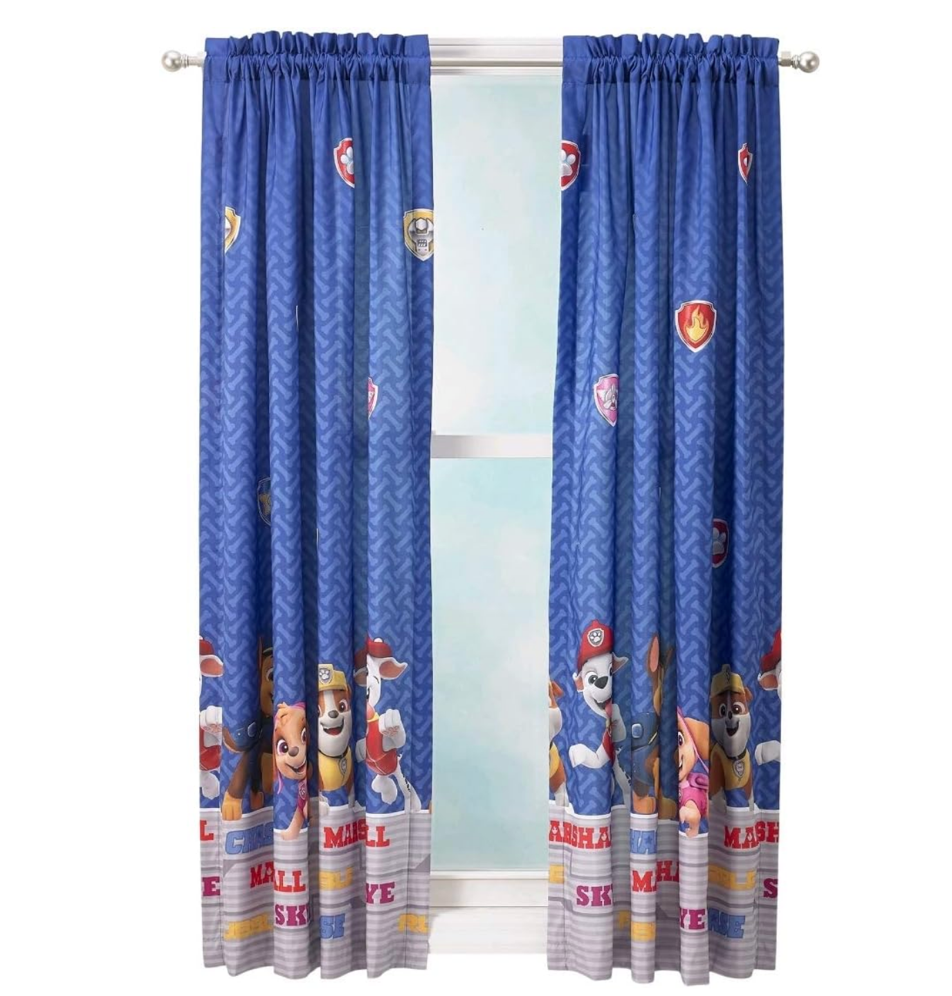 4 Pieces Paw Patrol Window Panel Drapes Curtain Set