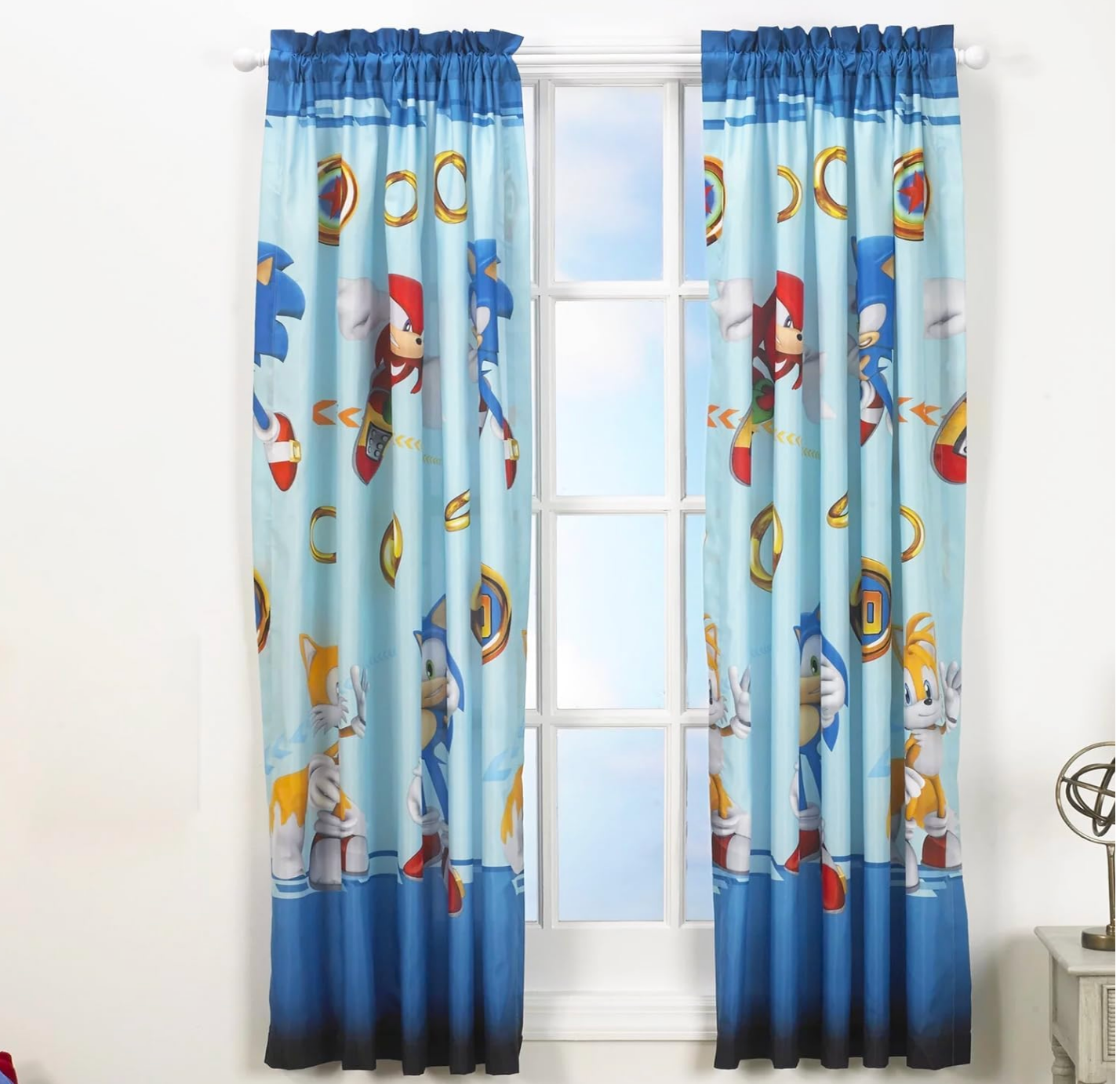 Sonic The Hedgehog Window Curtains Drapes, Includes 2 Panels