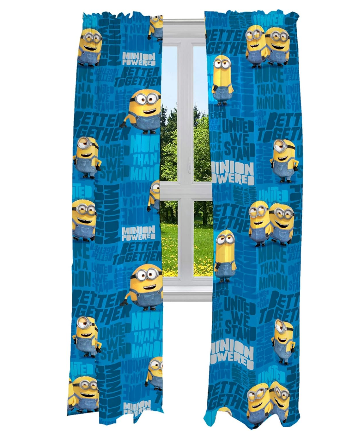 Minions: The Rise Of Gru, Kids Room Window Curtains Drapes Set, 82 In X 84 In