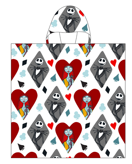 Nightmare Before Christmas - Hooded Poncho Kids Towel "Pair of Aces"