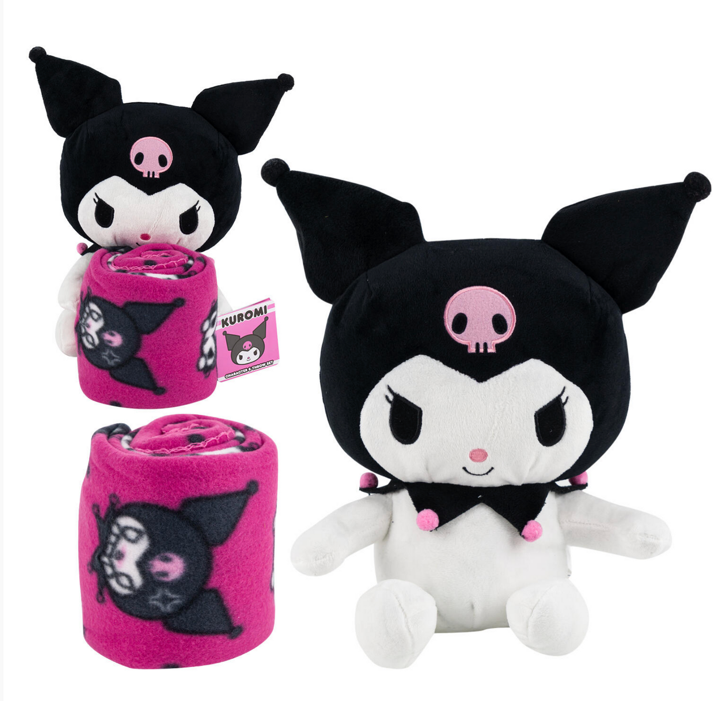 Kuromi Hugger & 40"x50" Fleece Throw Blanket & Body Pillow