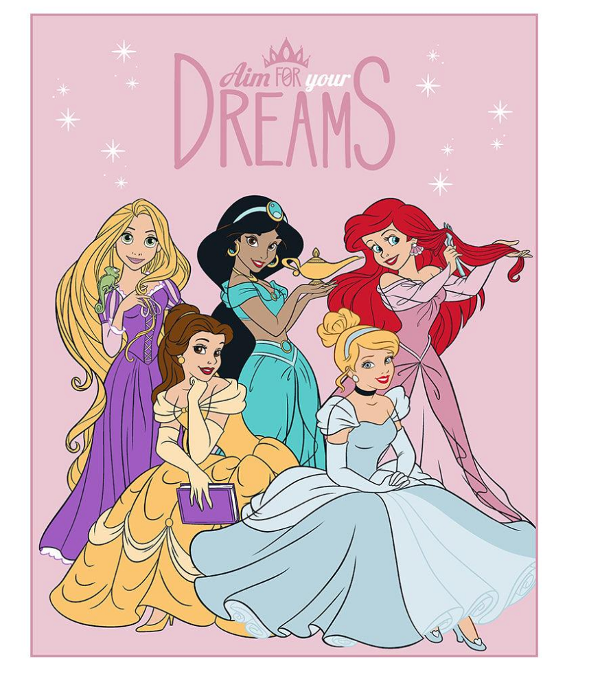 Disney Princess Extra Soft Plush 60"x80" Twin Size Blanket "Aim for Your Dreams"