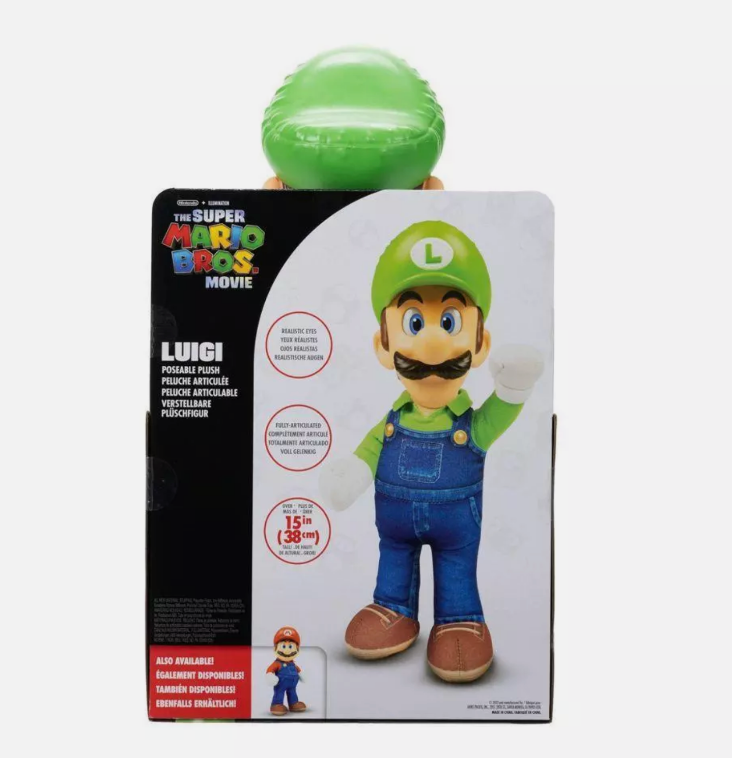 Nintendo The Super Mario Bros. Movie Luigi Poseable Plush