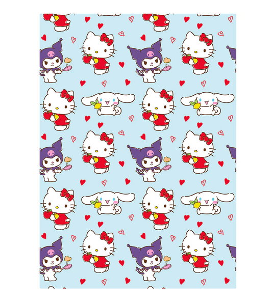 Hello Kitty & Friends Kuromi Cinnamonroll Fleece Kids 50"x70" Throw Blanket "Cooking with love"